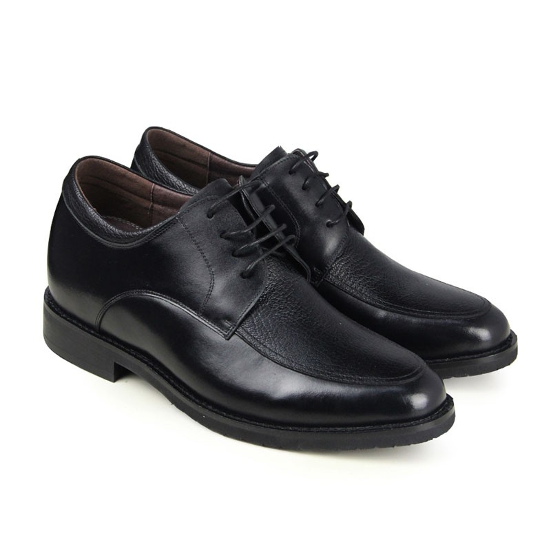 Black soft cowhide / lambskin elevator formal shoes increase taller 6 ...