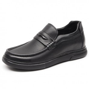 Black Elevator Penny Loafers - Slip-On Shoes Add Height 2.2inch