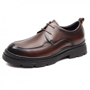 Rustic Brown Elevator Derby Shoes - 2.6 Inch Boost