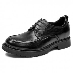 3 Inch Elevator Groom Wedding Shoes - Elegance Black Derbies