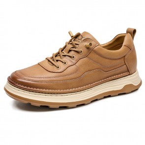 Brown Premium Leather Elevator Shoes | Gain Taller 2.2 Inch