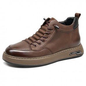 Brown Height Increase Work Shoes - Men’s High-Top