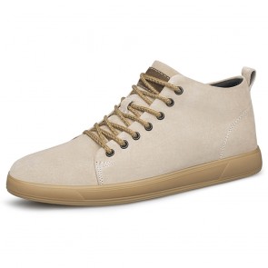 Khaki Suede Elevator Sneakers | 2.4 Inch Height Boost