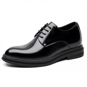 Glossy Elevator Formal Shoes - 3 Inch British Height Increasing Derbies