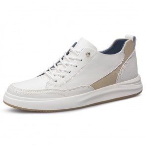 White Height Increasing Versatile Sneakers Look Taller 2.4 Inch