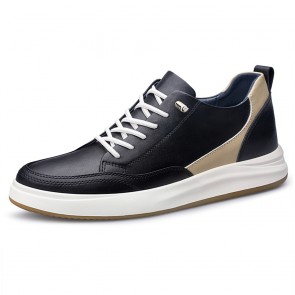 Height Increasing Versatile Sneakers - 2.4 Inch Black Casual Shoes