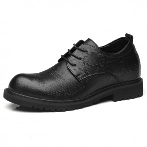 British Big Toe Elevator Business Shoes Add 3 Inch - Black