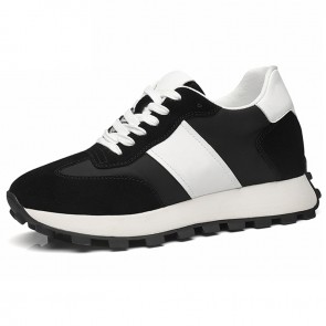 Black Urban Trek Hybrid Sneakers Increase Height 3 Inch