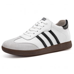 Elite Elevator Stripes Sneakers White - Add Height 2.4 Inch