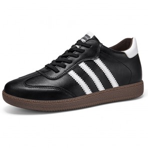 Black Elevator Stripes Sneakers Retro - 2.4in Hidden Lift 