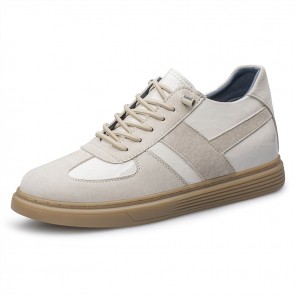 Beige Classic Elevator Trainers - 6 cm Minimalist Shoes