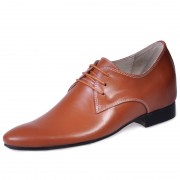 Brown men elevator dress shoes become taller 6cm / 2.36inches