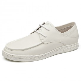 2022 Comfortable Hidden Lift Driving Shoes White Low Top Elevator Casual Shoes Taller 2.2inch / 5.5cm