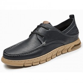 2023 Comfortable Elevator Business Shoes Black Oxhide Hidden Taller Casual Shoes Get 2.4inch / 6cm