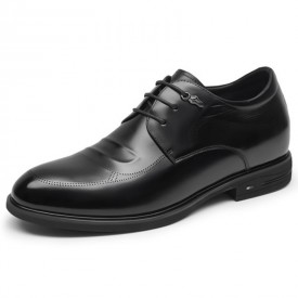 2024 Modern Hidden Lift Tuxedo Shoes Black Elevator Men Formal Shoes Add Taller 2.6inch / 6.5cm