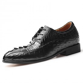 2020 Luxurious Elevator Genuine Alligator Leather Wedding Shoes Handcraft Formal Derbies Taller 2.8inch / 7cm