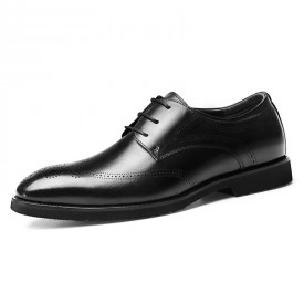 Clearance Lightweight Elevator Brogue Shoes Premium Leather Wingtip Formal Oxfords 2.6inch / 6.5cm