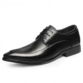 2021 European Elevator Formal Shoes Black Pointy Toe Men Wedding Shoes Add Taller 2.4inch / 6cm