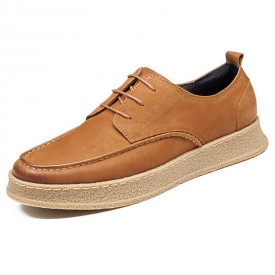 2022 All Match Height Increasing Casual Shoes Brown Nubuck Lift Comfort Shoes Add 2.4inch / 6cm