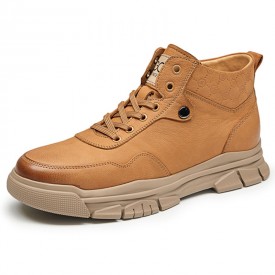 Finest Elevator Desert Boots Brown Nubuck Height Increasing Casual Chukka Boots Add 2.4inch / 6cm