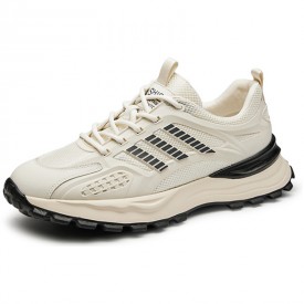 2023 Durable White Elevator Walking Shoes Lightweight Fashion Lift Sneakers Gain Taller 3.2inch / 8cm