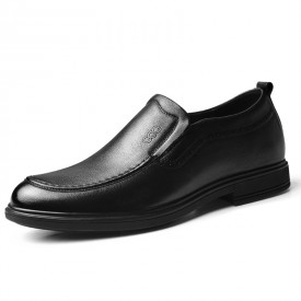 Lightweight Hidden Lift Formal Loafers Soft Calfskin Leather Slip On Business Dress Shoes Increase 2.8inch / 7cm