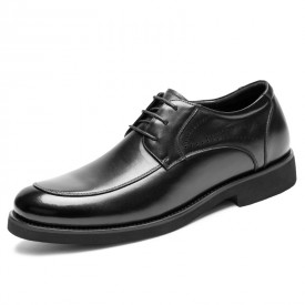 Lightweight Elevator Derbies Black Breathable Taller Business Formal Shoes Add Height 2.4inch / 6cm 