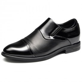 Charming Cap Toe Elevator Formal Loafers Slip On Height Increasing Dress Shoes Gain 2.6inch / 6.5cm