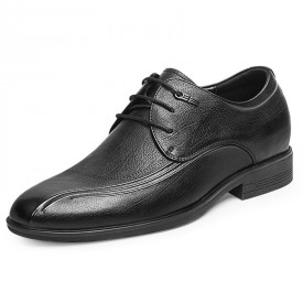 All Match Elevator Casual Shoes Soft Calfskin Height Increasing Lace Up Business Shoes 2.4inch / 6cm 