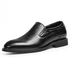 2021 Fashion Taller Men Formal Loafers Soft Cowhide Slip On Tuxedo Shoes Add Height 2.4inch / 6cm