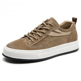 2024 Daily Height Increasing Sneakers Khaki Fashion Skateboarding Shoes Get Altitude 2.2inch / 5.5cm