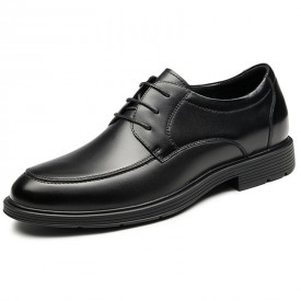 Exquisite Elevator Party Shoes Black Calfskin Gentlemen Formal Tuxedo Derbies Add Taller 2.6inch / 6.5cm