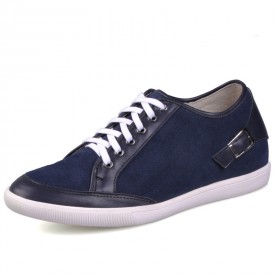 Blue elevator shoes with high quality genuine leather give you height 6cm / 2.36inches