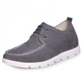 Grey Men's fashion elevator casual shoes make you taller 2 Inches