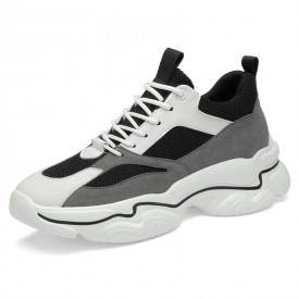 2020 New Elevator Fashion Sneakers Black Mesh Height Increasing Sports Shoes Add Taller 3.2inch / 8cm