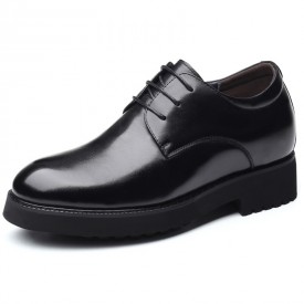 Lightweight Taller Formal Oxfords Soft Leather Plain Toe Elevator Shoes Increase Height 3.2inch / 8cm