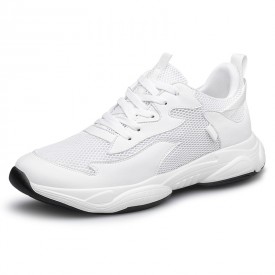 2022 Lightweight Height Cross Trainer White Mesh Non Slip Running Shoes Increase 3inch / 7.5cm