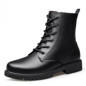 UK Height Increasing Fashion Boots Side Zip Elevator Combat Boot Look Taller 2.6inch / 6.5cm