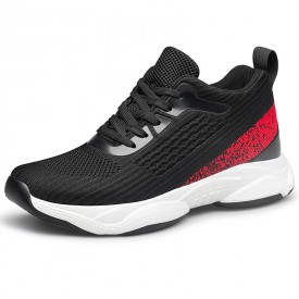 Lifestyle Elevator Flyknit Racer Lightweight Height Increasing Lace Up Mesh Sneakers Add 3inch / 7.5cm