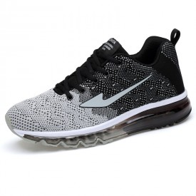 Dark Gray Flyknit Height Increasing Trail Runners Elevator Fashion Sneakers Taller 3.2inc / 8cm