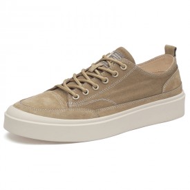 Classic Elevator Canvas Shoes Khaki Low top Chunky Platform Vulcanized Sneakers Gain 2Inch / 5cm