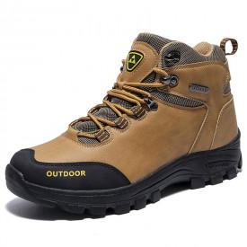 Performance Hidden Lift Hiking Boots Brown Waterproof Elevator Outdoor Shoes Height 3inch / 7.5cm