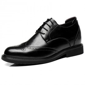 2022 Elevator Celebrity Brogue Shoes Hidden Lift Dressy Formal Shoes Add Tall 3inch / 7.5cm