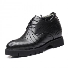 Summer Elevator Shoes Perforated Dress Oxfords Make You Look Taller 4inch / 10cm
