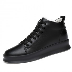 Trendy Youth Elevator Sneakers Gain Taller 3.2inch / 8cm Black Height Men Casual Shoes