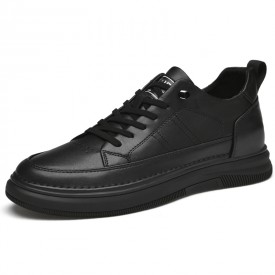 All Match Elevator Low Top Trainers Black Height Increasing Casual Skate Shoes Add 2.4inch / 6cm