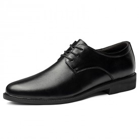 Large Size Calfskin Elevator Shoes Comfortable Lace Up Lift Business Derbies Add Taller 2inch / 5cm 