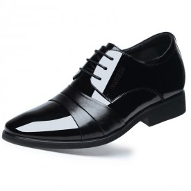 Elegant Men Taller Wedding Shoes Pointy Cap Toe Formal Tuxedo Shoes Increase Height 3.2inch / 8cm
