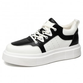 Lightweight Elevator Thick Sole Sneakers Black Breathable Skateboarding Shoes Gain 3inch / 7.5cm