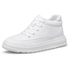 2024 Spring Height Increasing Platform Sneakers White Comfortable Skate Shoes Gain 3inch / 7.5cm